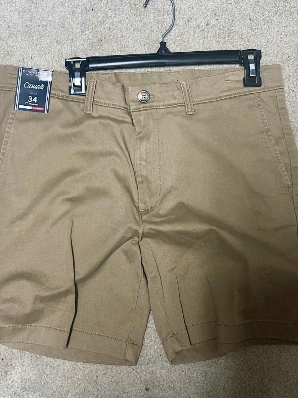 Roundtree & Yorke Flat Front Men's Shorts in Khaki